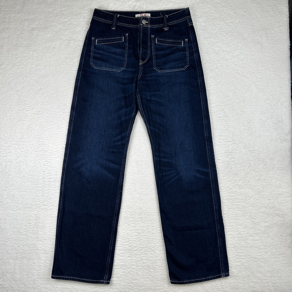 We The Free Blue Button Fly Wide Leg Denim Jeans Women's Sz 26 OB1084373 (31x33)